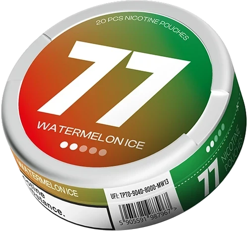 77 Nicotine Pouches — Box of 10 cans