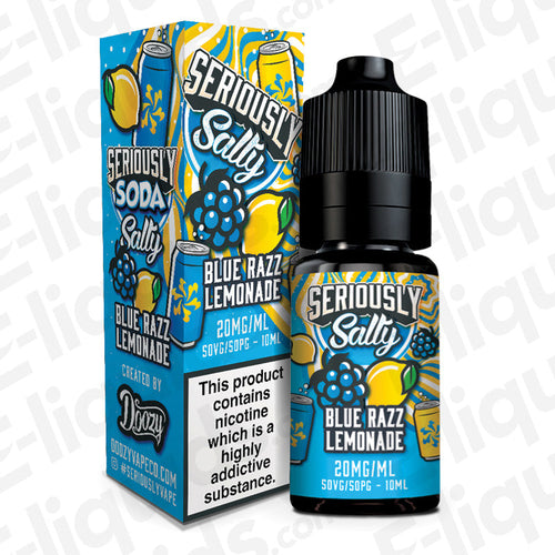 Blue Razz Lemonade Seriously Soda Nic Salt — Pack of 10